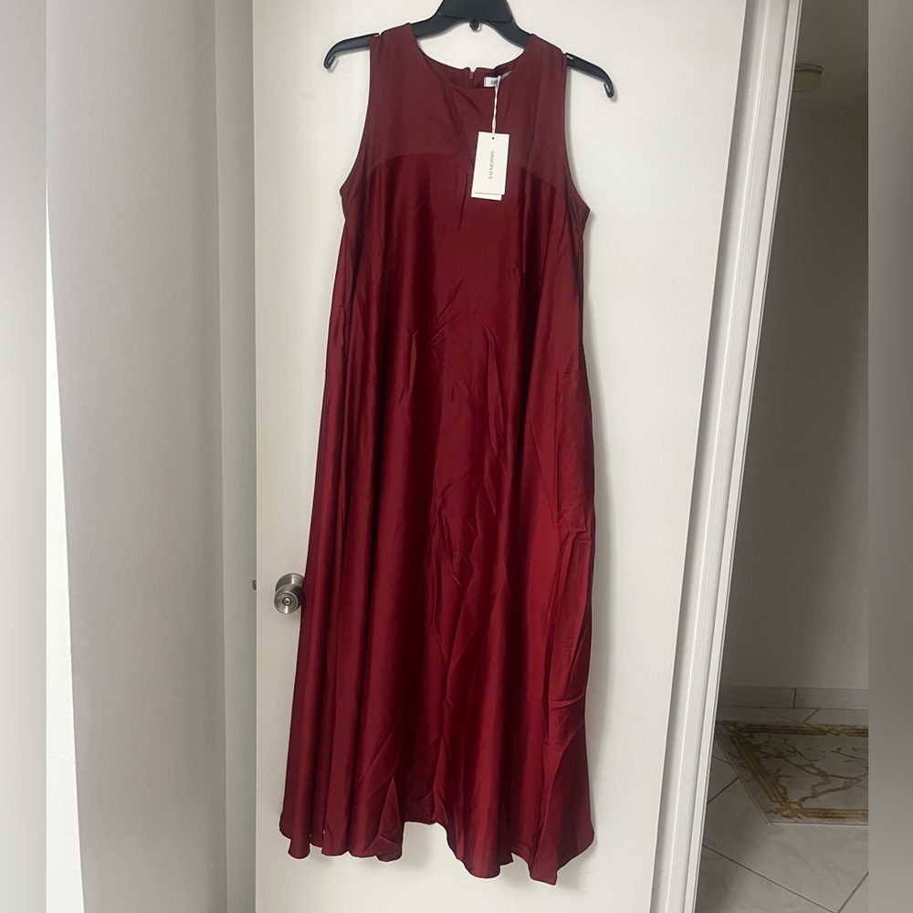 NWT. Elegant Burgundy Maxi Dress